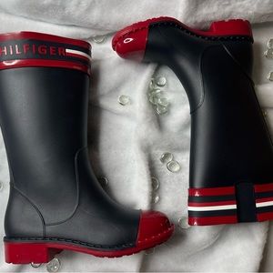Tommy Hilfiger Womens Talisa Rain Boots Dark Blue 5M